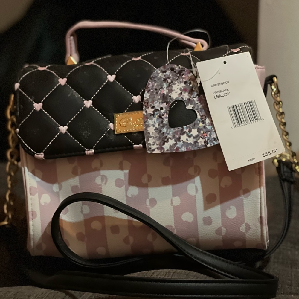 BRAND NEW Luv Betsey By Betsey Johnson LBADDY Pink/White Quilted Crossbody Bag